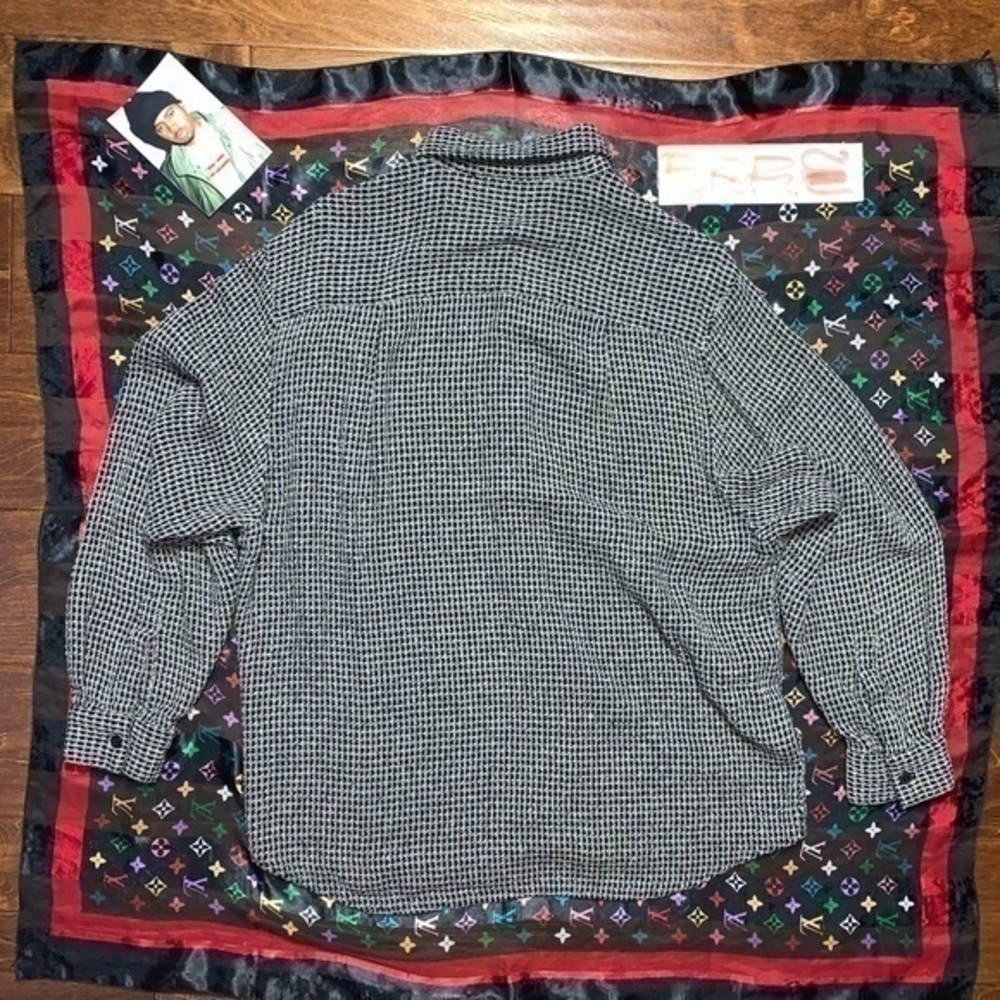 Japanese Style Sashiko Boro Stitch Knit Shirt Authentic Vintage Guess USA 80s πΈ - Picture 3 of 6